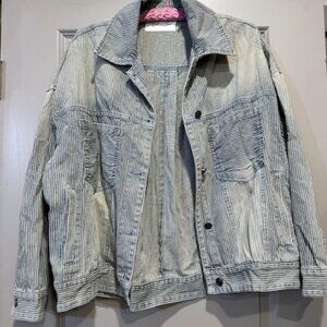 Mustard Seed Railroad Stripe Denim Jacket